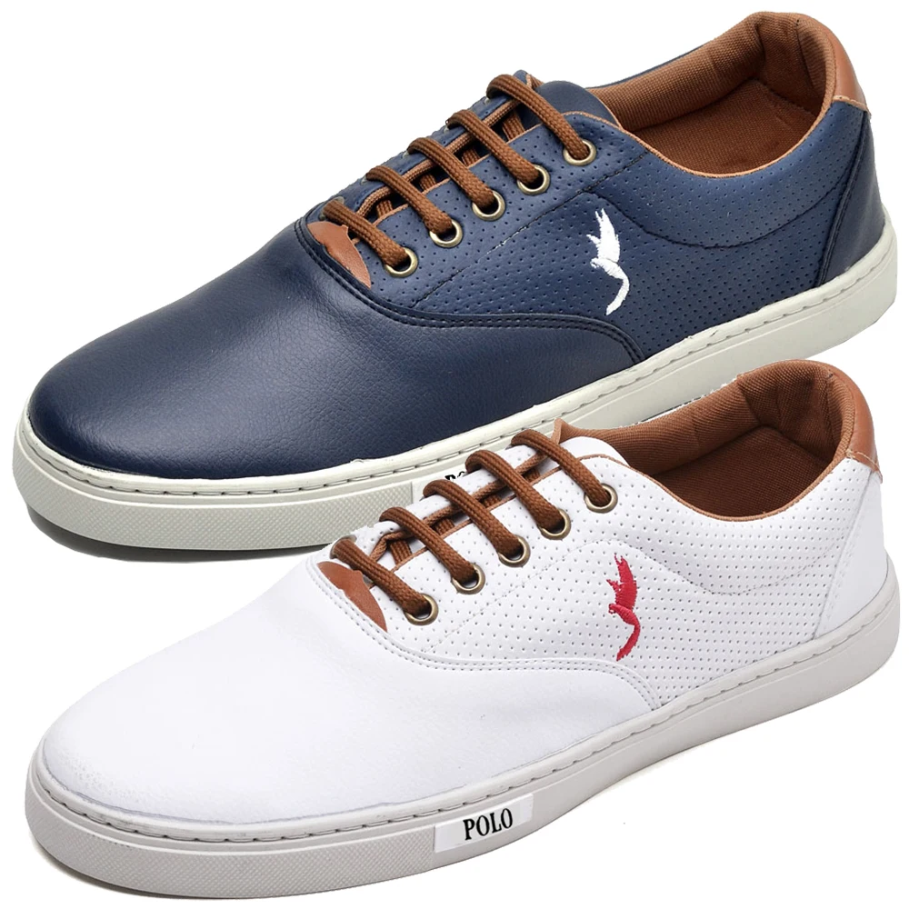 Kit 2 Pairs Men's Casual Modern Polo Blu Sizes from 37 to 46 Use for everyday life.