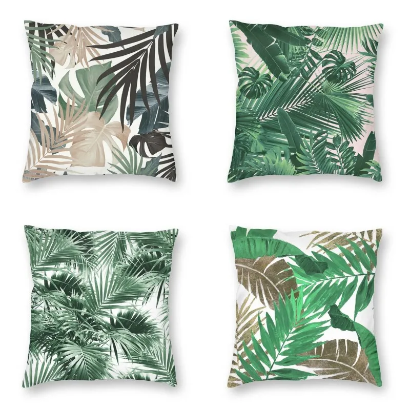 Tropical Jungle Leaves Pattern Pillow Case Home Decor 3D Double Side Interior Decor Greenery Cushion Cover For Living Room 45*45