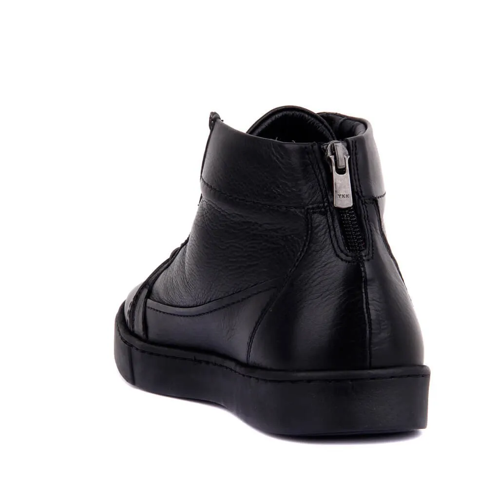 Botas masculinas de couro preto