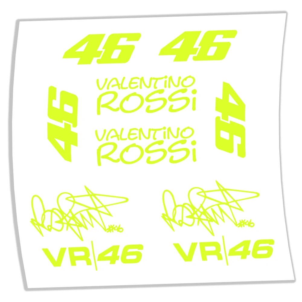 KIT dorsal STICKERS 46 VALENTINO ROSSI FIRMA VR46 VR 46 MOTO STICKERS AUFKLEBER ADESIVI THE DOCTOR VINYL