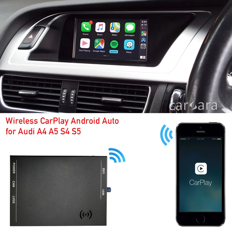 Wireless Apple CarPlay Box for Audi A4 A5 B8 S5 Radio Screen Interface Decoder MMI Headunit Multimedia Android Auto CarPlay Unit