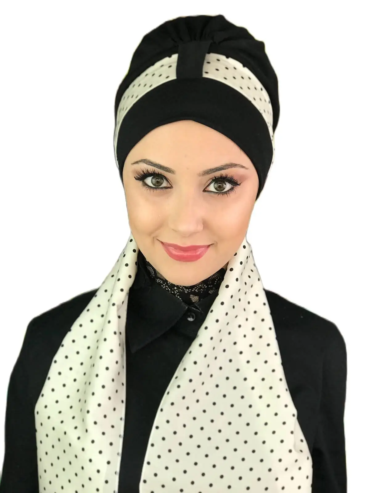 New Fashion 2023 Hijab Turban Lady Hat Seasonal Butikambar Foulard Single Size Black Biritli Scarf Bone