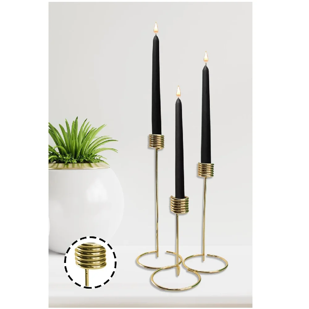 3'lü Metal Candlestick Set Candle Holder Crystal Candle Holder 3 Arms Candle Holder Table Centerpiece Wedding Buffet Table Decorations Candle Stand Candle Holders