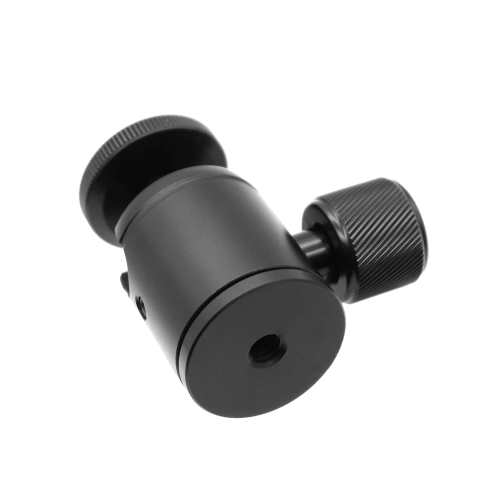 Mini bola de la cabeza de aleación de aluminio de 360 grados de rotación panorámica giratoria de rótula de bola de trípode con Base 1 / 4 pulgadas de montaje de tornillo de interfaz