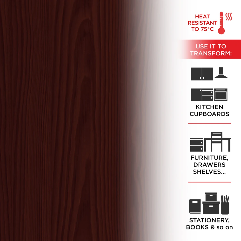 Adhesive film for furniture effect mahogany 45 cm