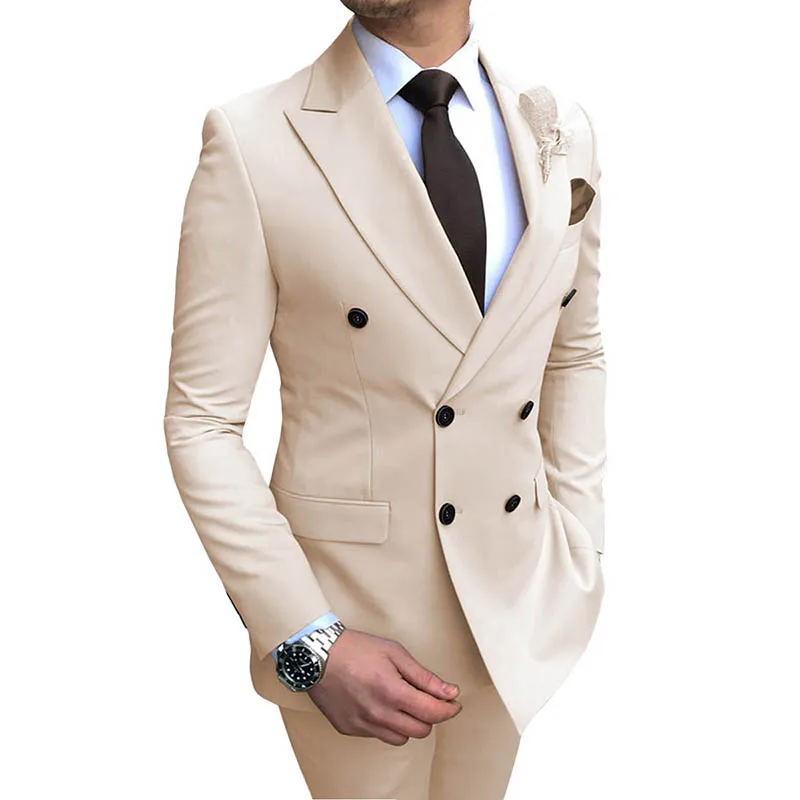 Costumes formels de mariage d\'affaires vert armée pour hommes, blazer de meilleur homme, smokings de marié, coupe couvertes, zones Me Mariage