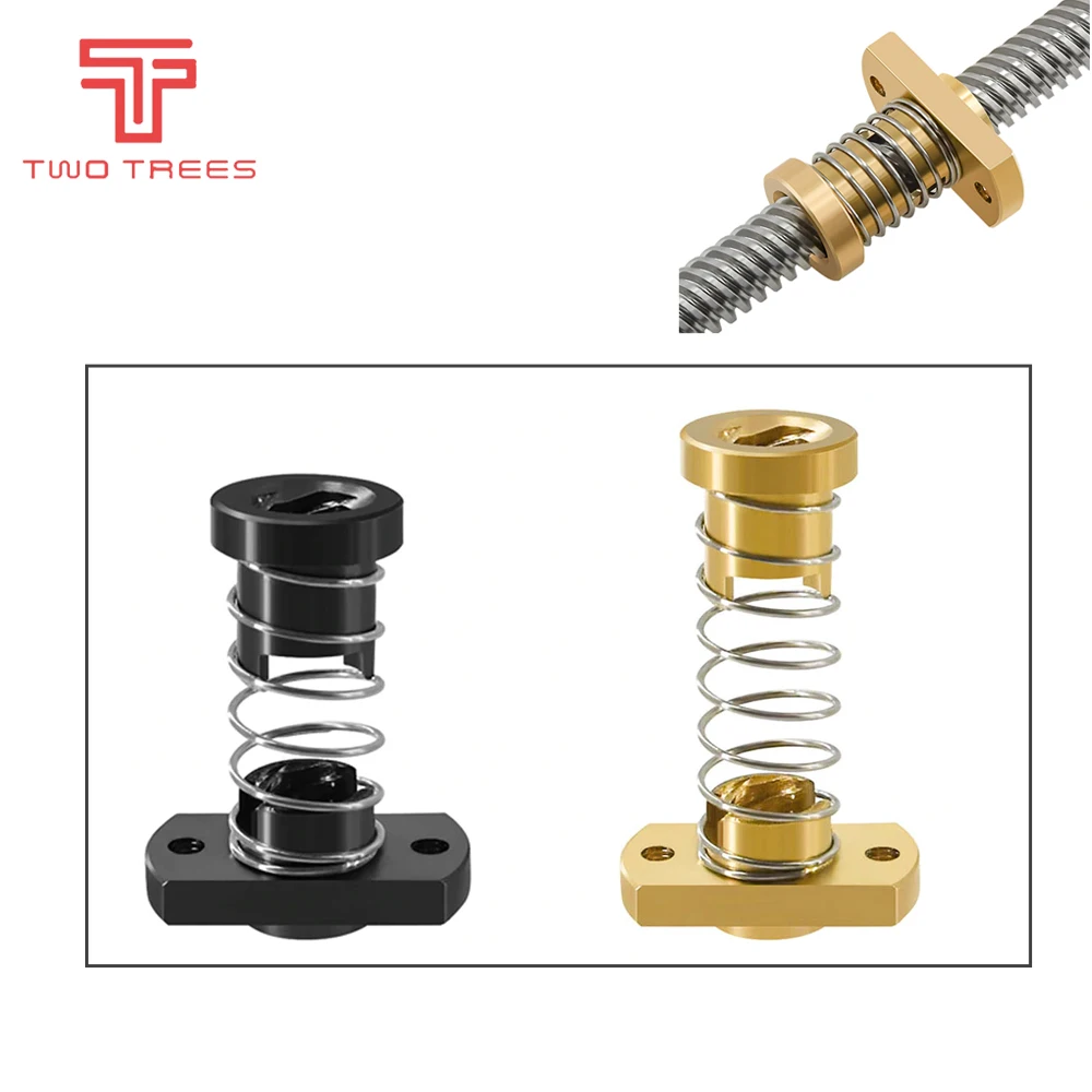 T8 Anti-Backlash Lead Screw 8MM Brass/POM Nut Use To Upgrade Ender 3 CR-10 Tornado Clone 3D PrinterAnti-backlash Sspring Nut