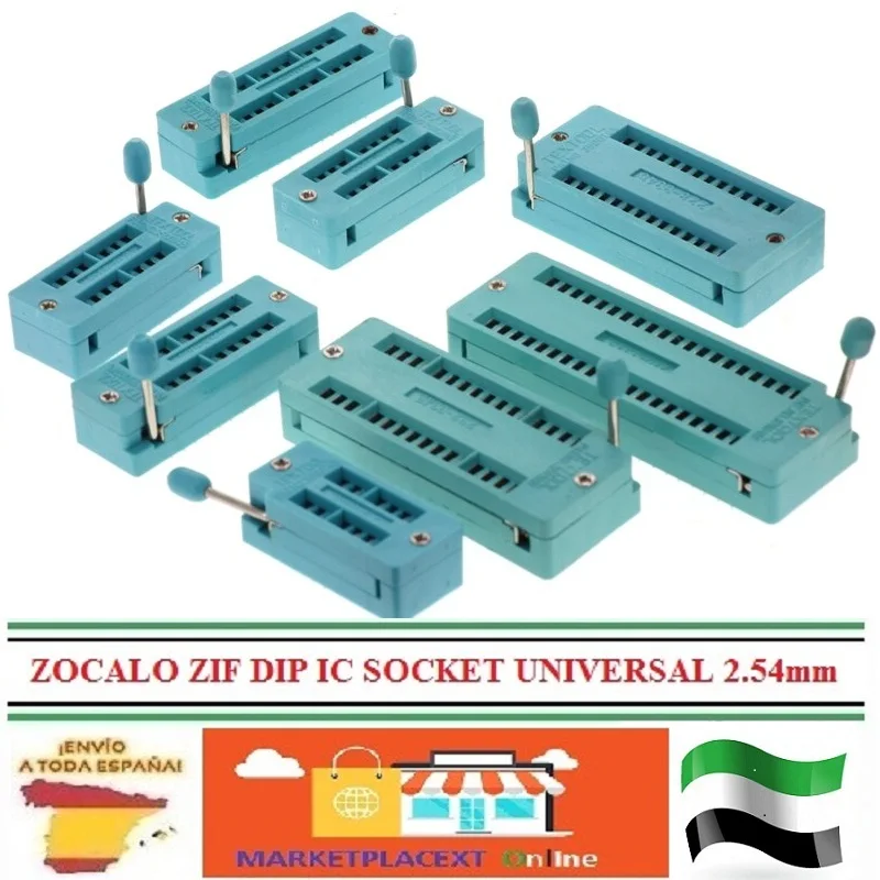 Universal ZIF DIP Tester Test Socket IC Socket Universal IC Soldering Plug 1 pcs/lot Pin 2,54 MM Green DIP ZIF Zocalos Integrated ZIF DIP IC UNIVERSAL from Spain MARKETPLACEXT