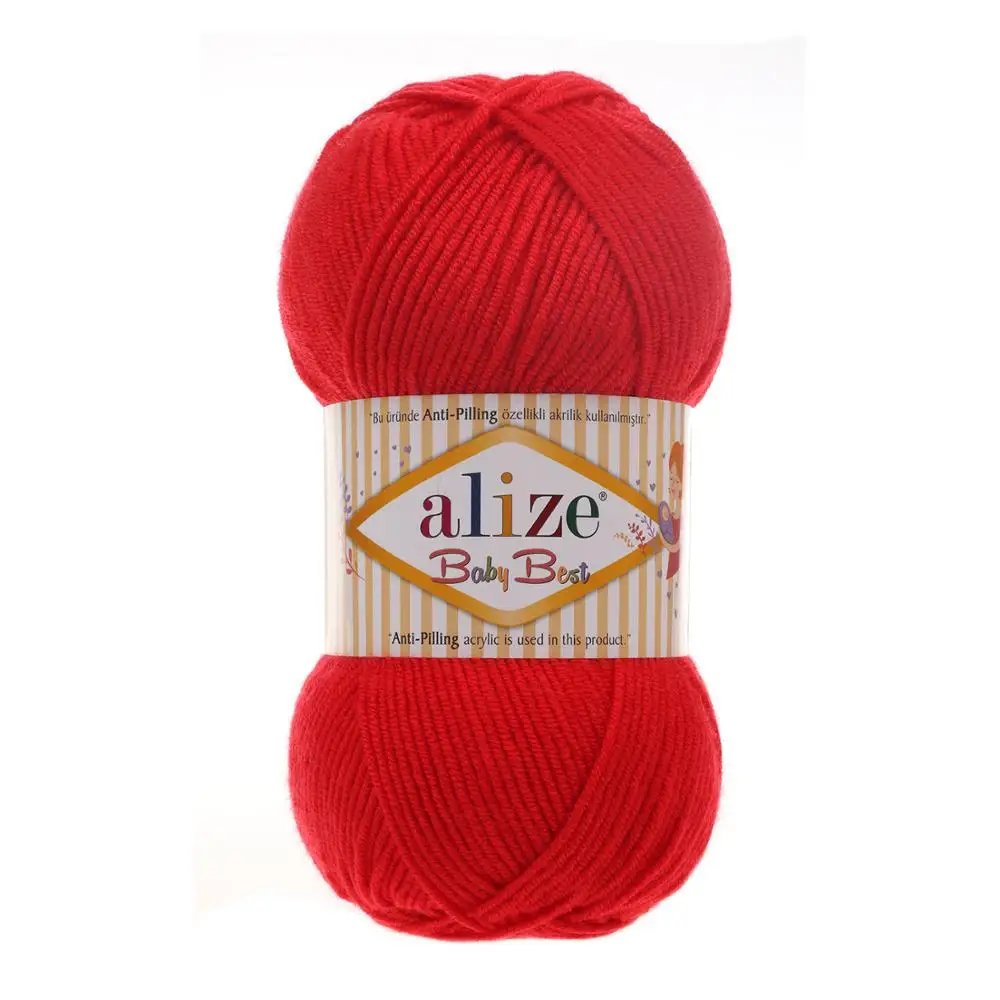 Thread Anti Pilling 1 Pack ( 5 Balls ) Alize Baby Best Knitting Yarn (%10 Bambo %90 Acrylic) 100 Gram 240 Meter Crochet Tool Kit