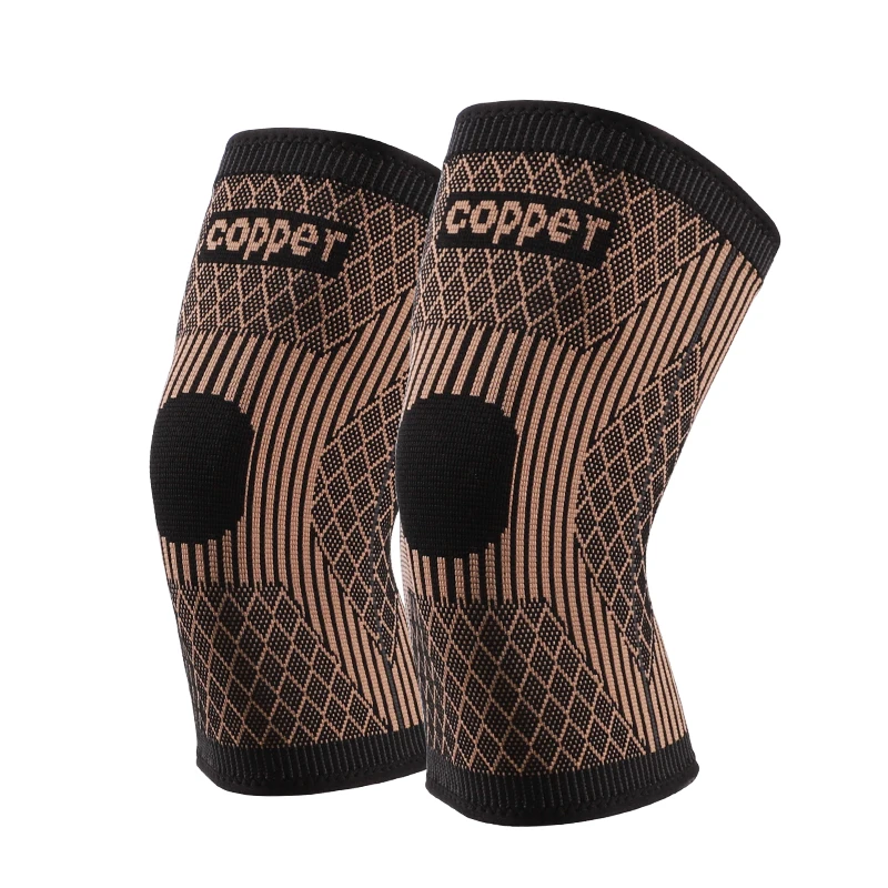 

1pc Men Women Copper Nylon Protective Knee Brace Support Compression Sleeves Running Fitness Elastic Wrap Brace Knee Pad