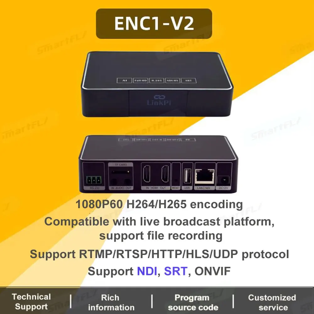 Link Pi ENC1-V2/ENC1-V3 Hisilicon Hi3520DV400 HDMI-кодер-декодер HD SR/RTMP/RTSP/ONVIF/HLS Прямая трансляция поддерживает YouTube