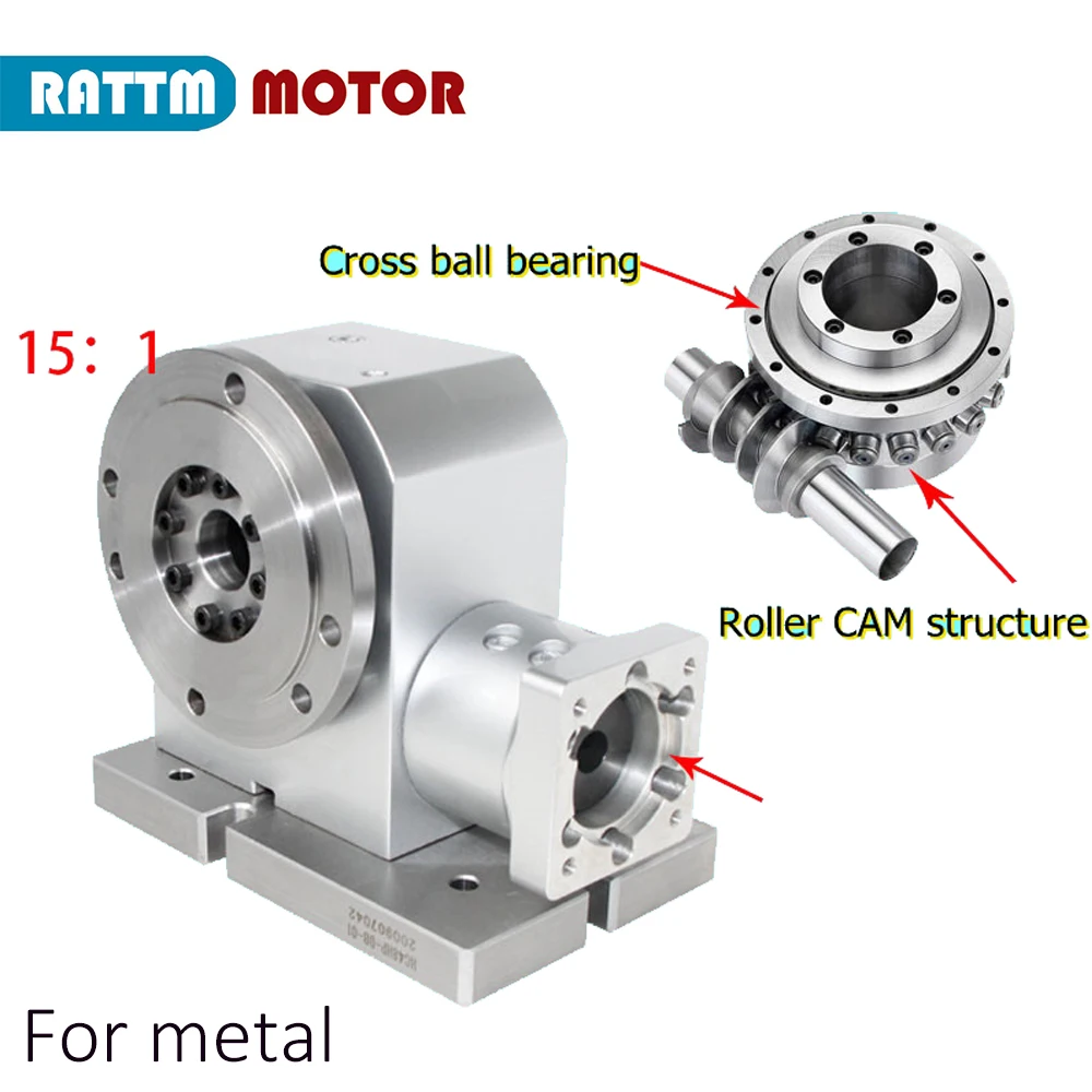 High precision CNC 4th Axis Dividing head A axis Rotary axis For Metal roller cam reducer 15:1 for bench drills & 125mm chuck