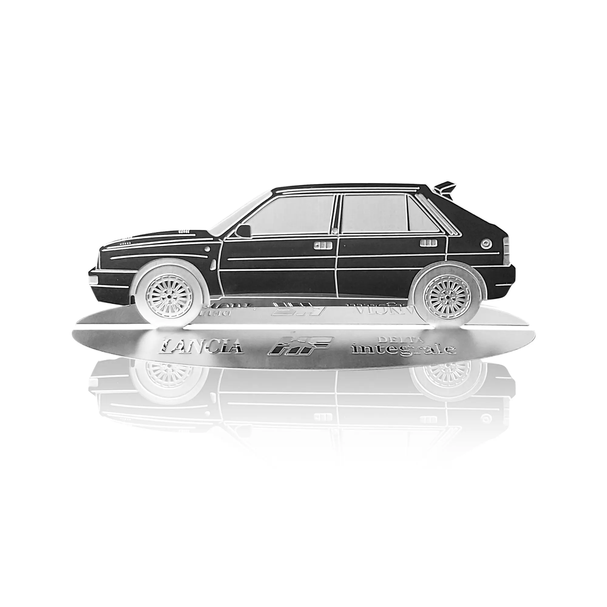 Diecast model shape engraved car Lancia HF Delta full stainless steel