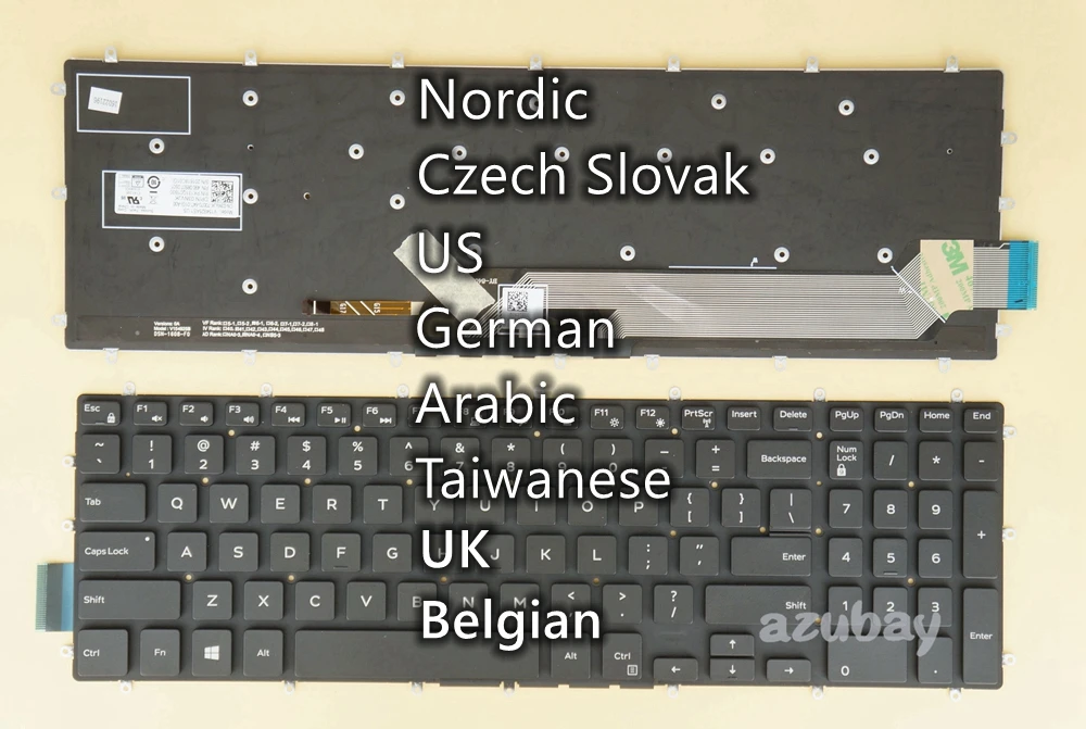 

UK ND CZ SK BE US GR TW Keyboard for Dell 03NVJK 0R0G9T 0KHRDN 0R60MV 0MPFKP 0KRHKG 0GGVTH 09J9KG SN2251BL V154925AS1 V154925AK1