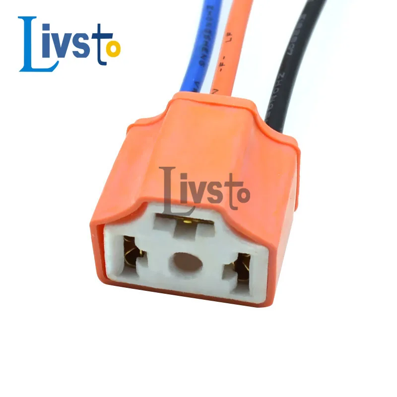 3 Pin Waterproof Auto Wire Harness Connector H4 Porcelain Lampholder Plug