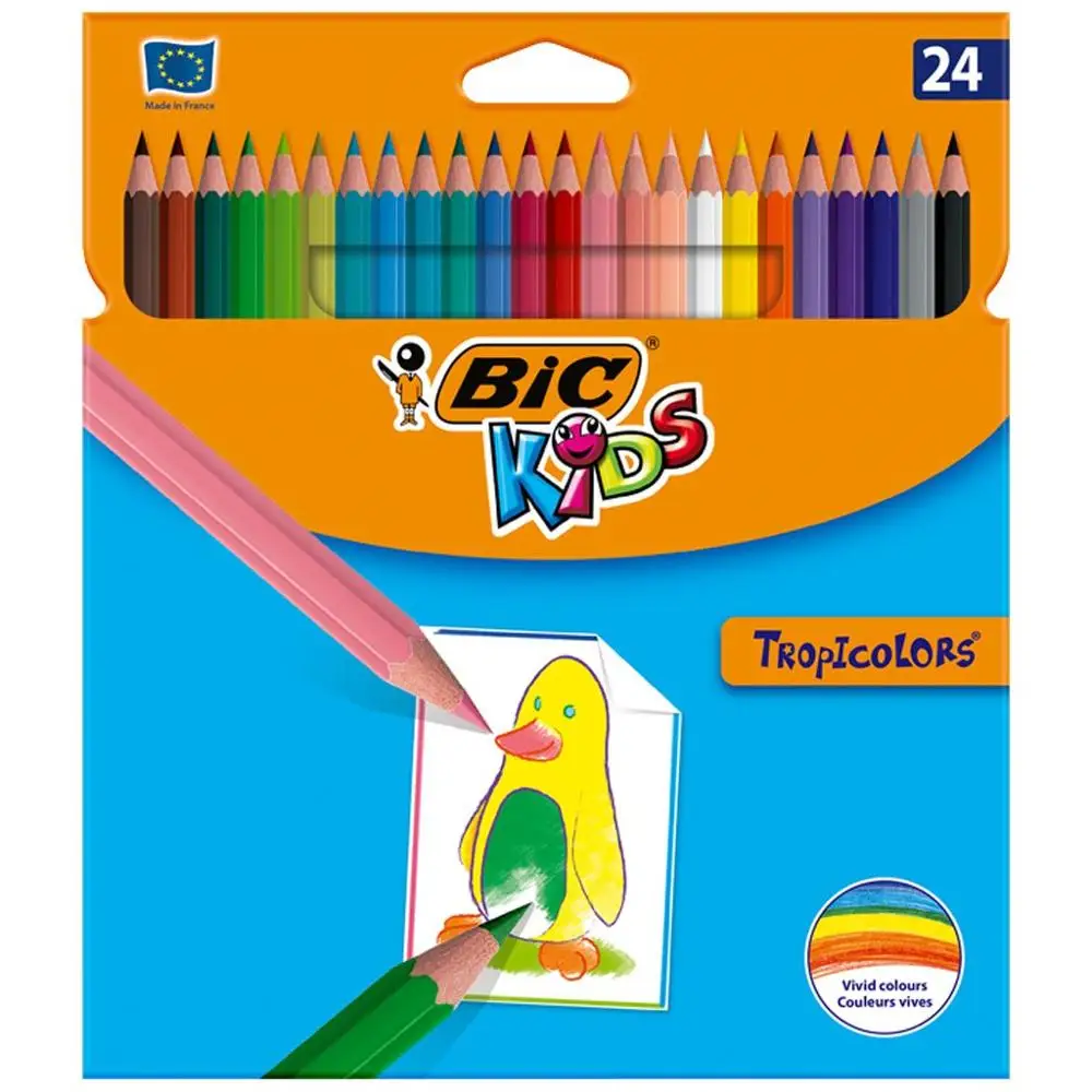 BIC Kids Tropicolors , Colouring Pencils - Assorted Colours, Wooden Painting Pen