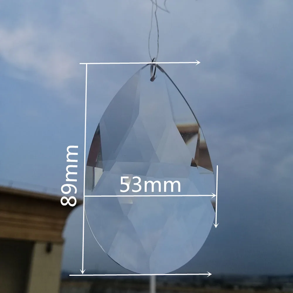 

Camal 1PCS 89mm Faceted Tear Drop Glass K9 Crystal Pendants Chandelier SunCatcher Prisms Lighting Part Wedding Decor Accessories