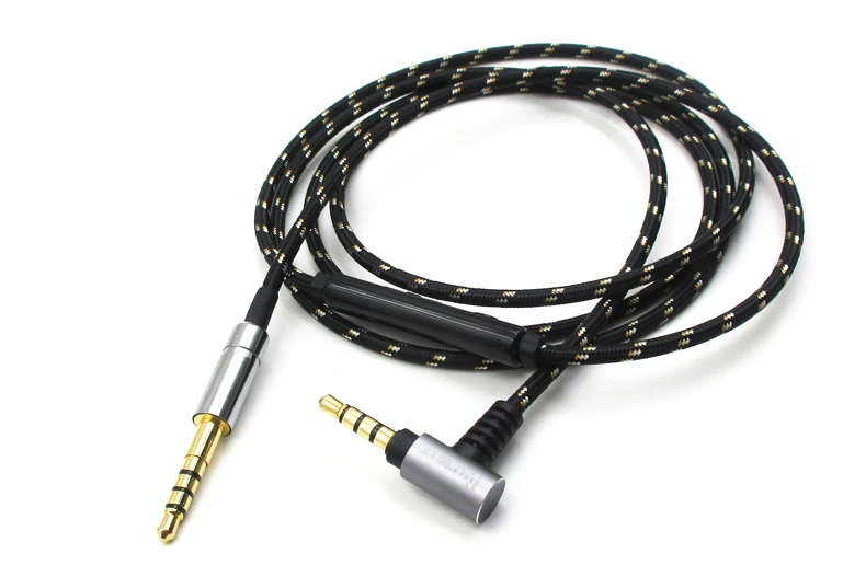 OCC Nylon audio cable with mic For Denon AH-MM400 MM200 MM300 headphones