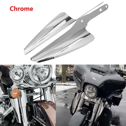 Motorcycle Chrome Front Fork Mount Wind Deflectors Windscreen Fairing For Harley Touring Road King Street Glide CVO 1995-2021 19