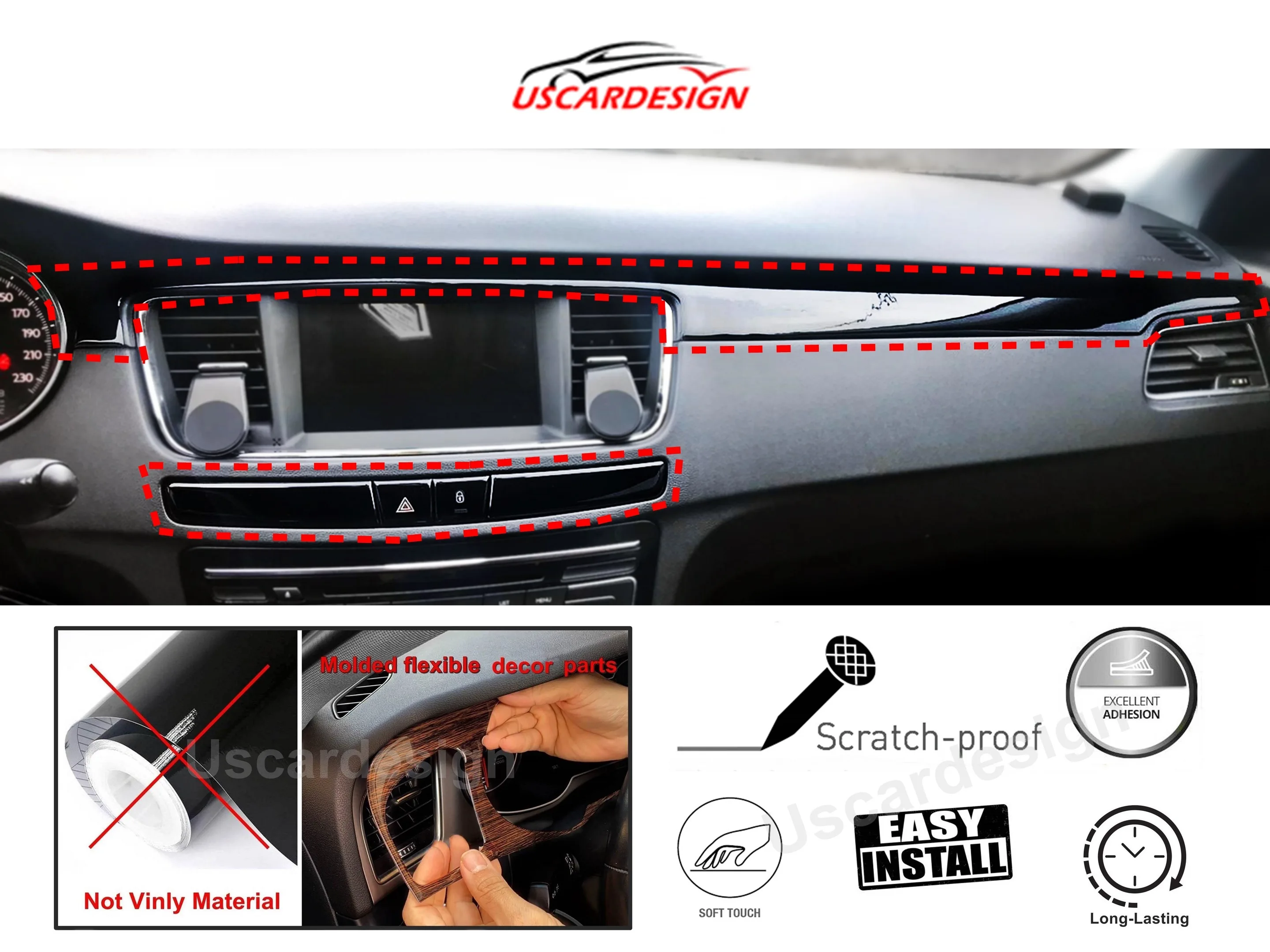 For Peugeot 508 (2010 - 2018 ) Interior Trim Accessorie, Dashboard Cover, Door Handle, Shifter Gear, Console,