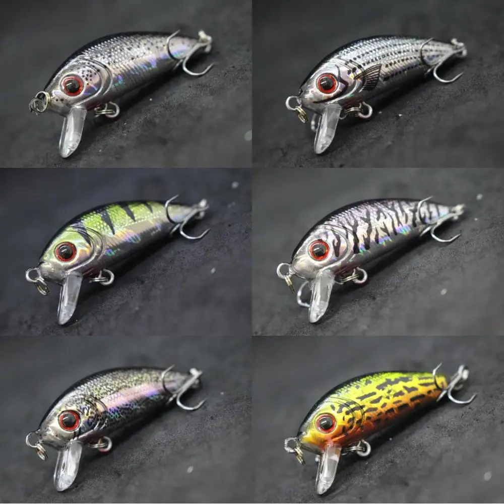 wLure Crankbait Fishing Lures 5g 4.5cm Small Size Sinking Wobbler Lightweight 10# Treble Hooks Assorted Colors C544