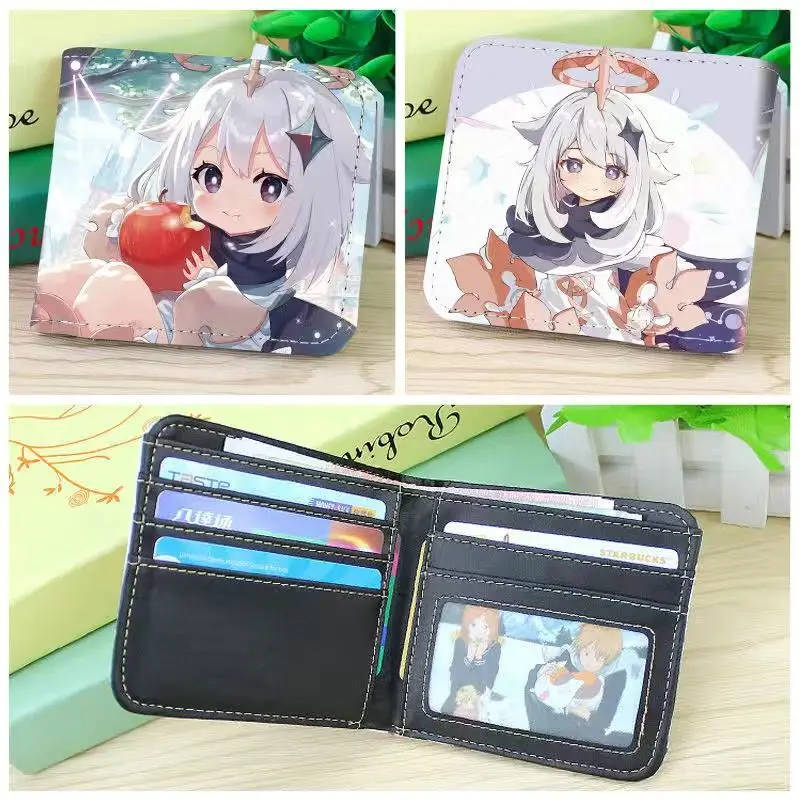 Anime Genshin Impact PU Leather Casual Student Coin Purse, Klee Xiao Zhong Li Cosplay, Cute Folding Wallet, Short Gift for Men and Women