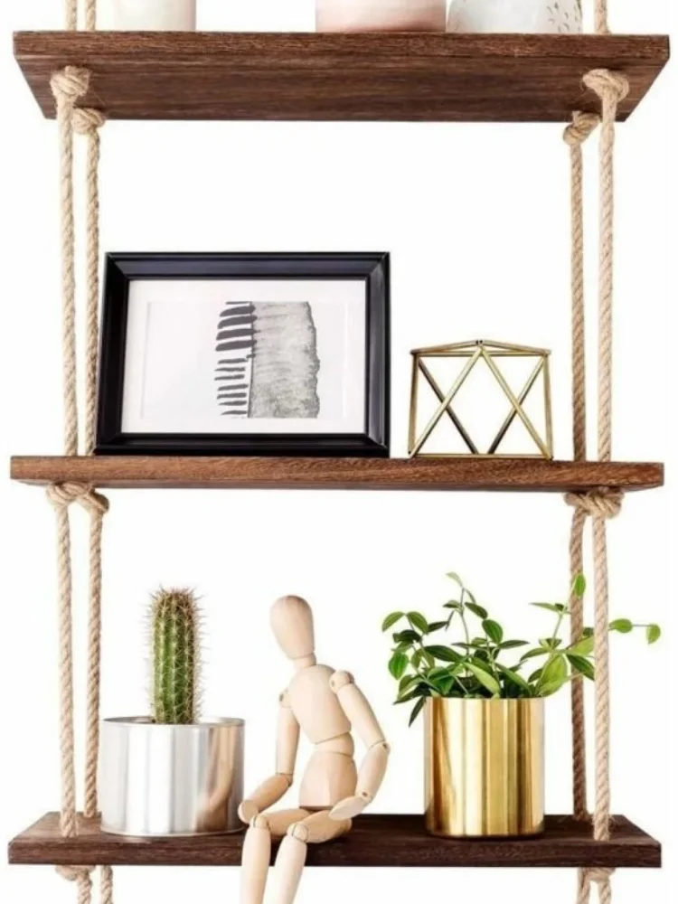 Decorative Design Handmade Wood Shelf Bookcase Flowerpot Accessories Rack Storage Home Kitchen Livingroom Indoor Estante Madera