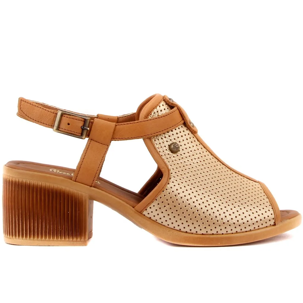 Pierre Cardin-Tan Pelle Sandali Delle Donne