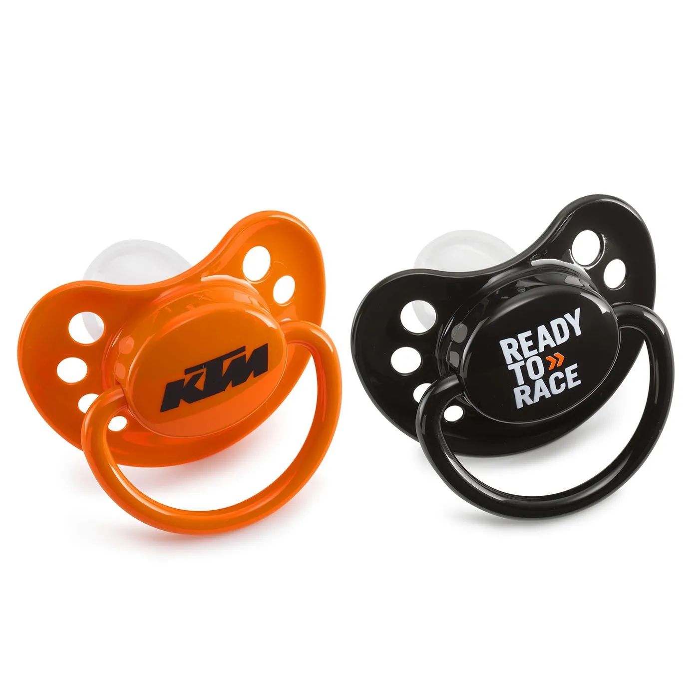 KTM 3PW1770700 - Pack 2 pacifiers infant child from 3 months Baby. 100% silicone, BPA free. Black and orange Original ready to race or tiger models