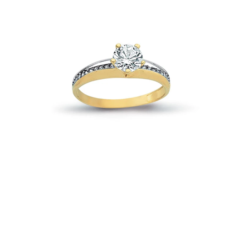 14K Solid Gold Solitaire Elegant Engagement Wedding Ring