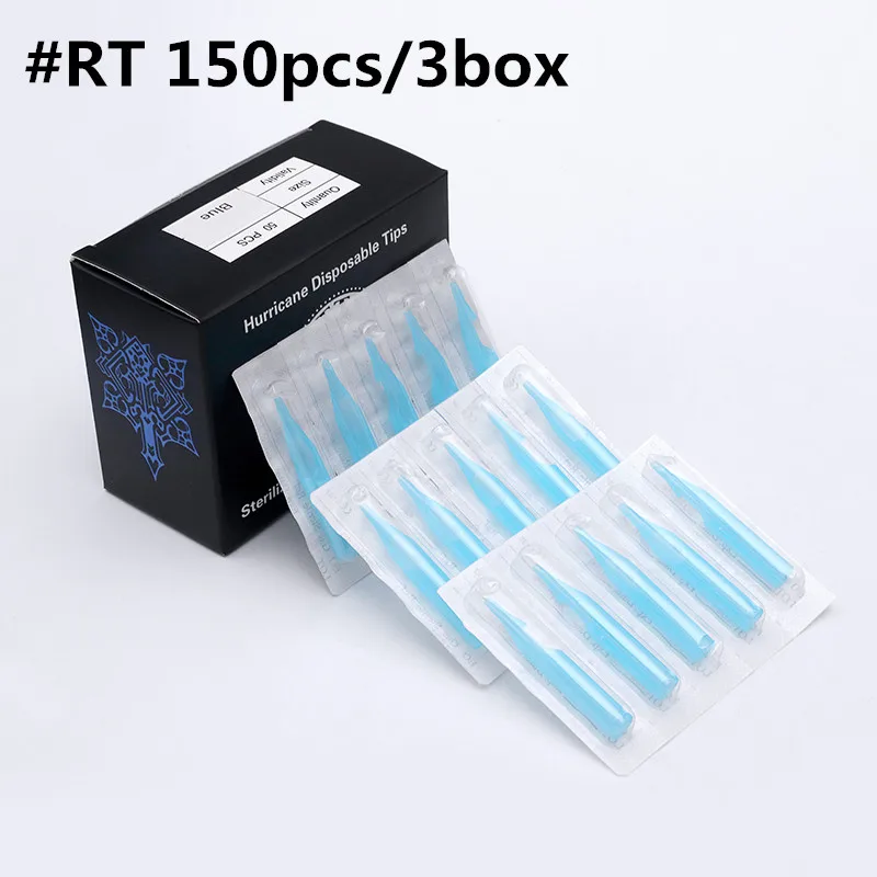 Tattoo Tip 150PCS RT Round Tip Tattoo Disposable Nozzle Tip for beginners tattoo kits supply Hurricane tattoo needle Blue