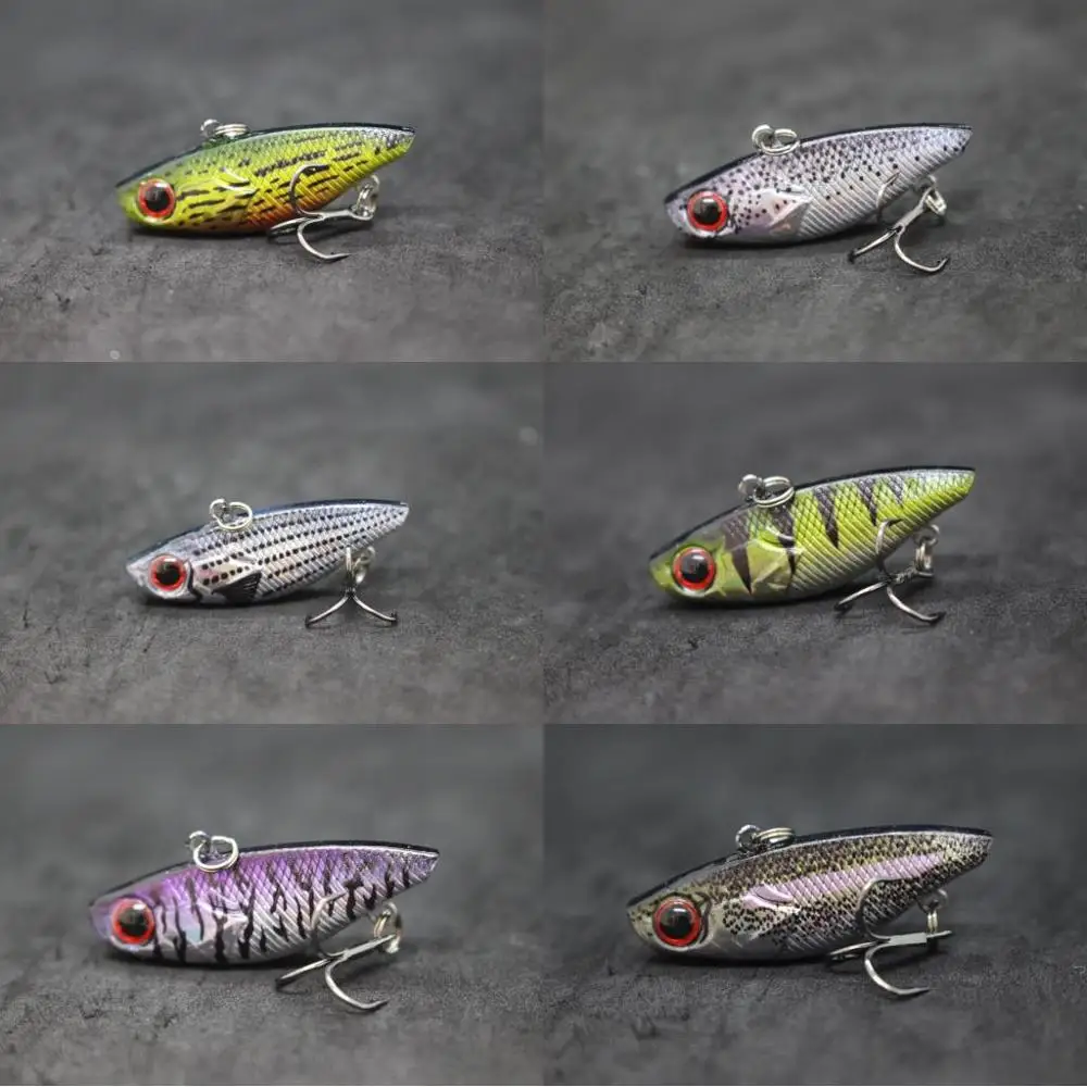 wLure Fishing Lure Lipless VIB 4cm 4.6g Tiny Hard Lure Carp Fishing Fly Fishing Bait Tail Hook Sinking to Bottom L666