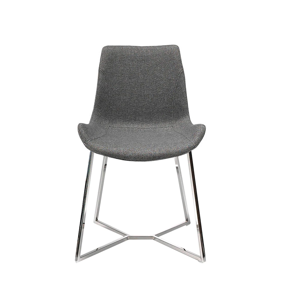 Angel Cerdá 4009 chair-dining chair upholstered in fabric and legs structure in chrome steel of 22 microns.