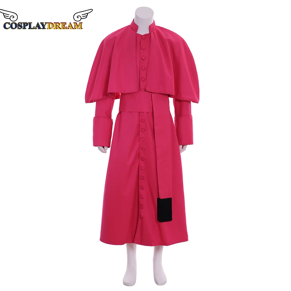 

Cosplaydream Roman Red Priest Cassock Cosplay Costume Robe Medieval Mens Clergyman Vestments Gothic Wizard Costume