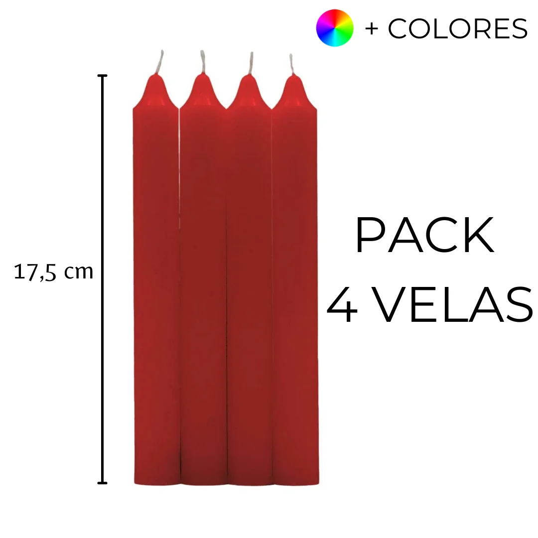 Krown-Pack 4 cylindrical candles 9 colors for home or organizations length 17,5 Cm X 2Cm 100% paraffin and Wick pure cotton without Perfume create a dim atmosphere birthday parties romantic dinners Christmas