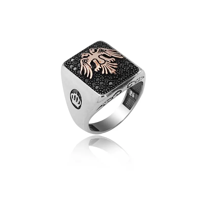 925 Silver Eagle Printed Islamıc Ring for Men