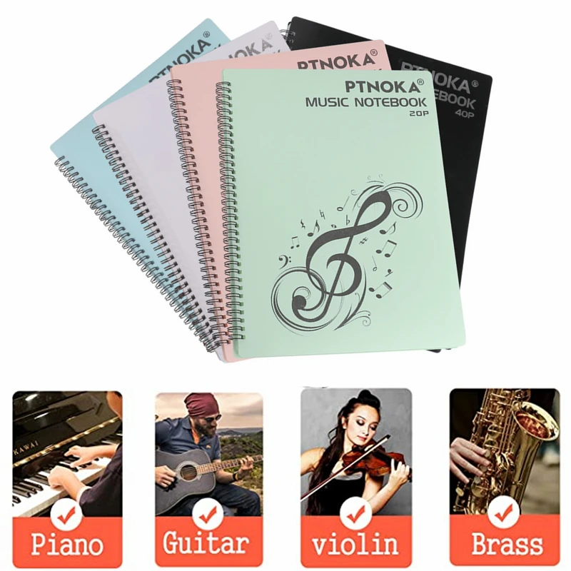 20 Pages Piano Score Folder A4 Size Music Score Paper Sheet Note Document File Organizer Storage Folder Holder Case