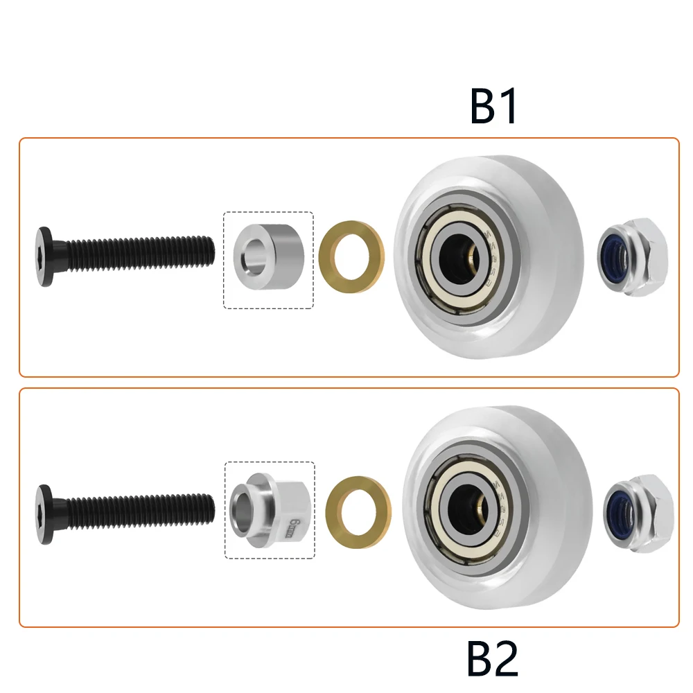 1Set Strong Solid pom wheel Kit Plastic wheel POM wheel V-type Idler Pulley for V-Slot rail OX CNC for 3d printer