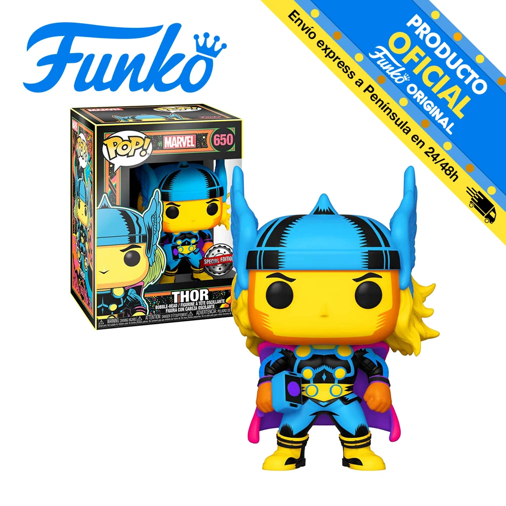 48847 FUNKO POP! Marvel: Black Light-Thor-Special Edition, original, toys, gift, decorative, boys, girls, collection