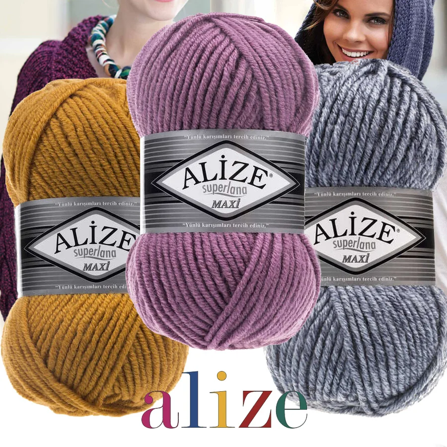 Wool Knitted Thick Yarn 100 Meters(100gr) -56 Color-Hand Knitting Yarn Ball Scarf-Alize Superlana Maxi-Blanket - Winter - Warm - Baby - Scarfs -