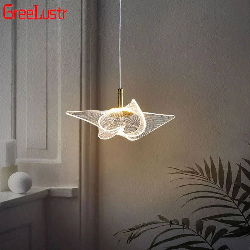 

New Windmill Creative Pendant Lights Acrylic Home Decora Bedroom Porch Ceiling Chandelier Simple Duplex Staircase Hanging Lamp