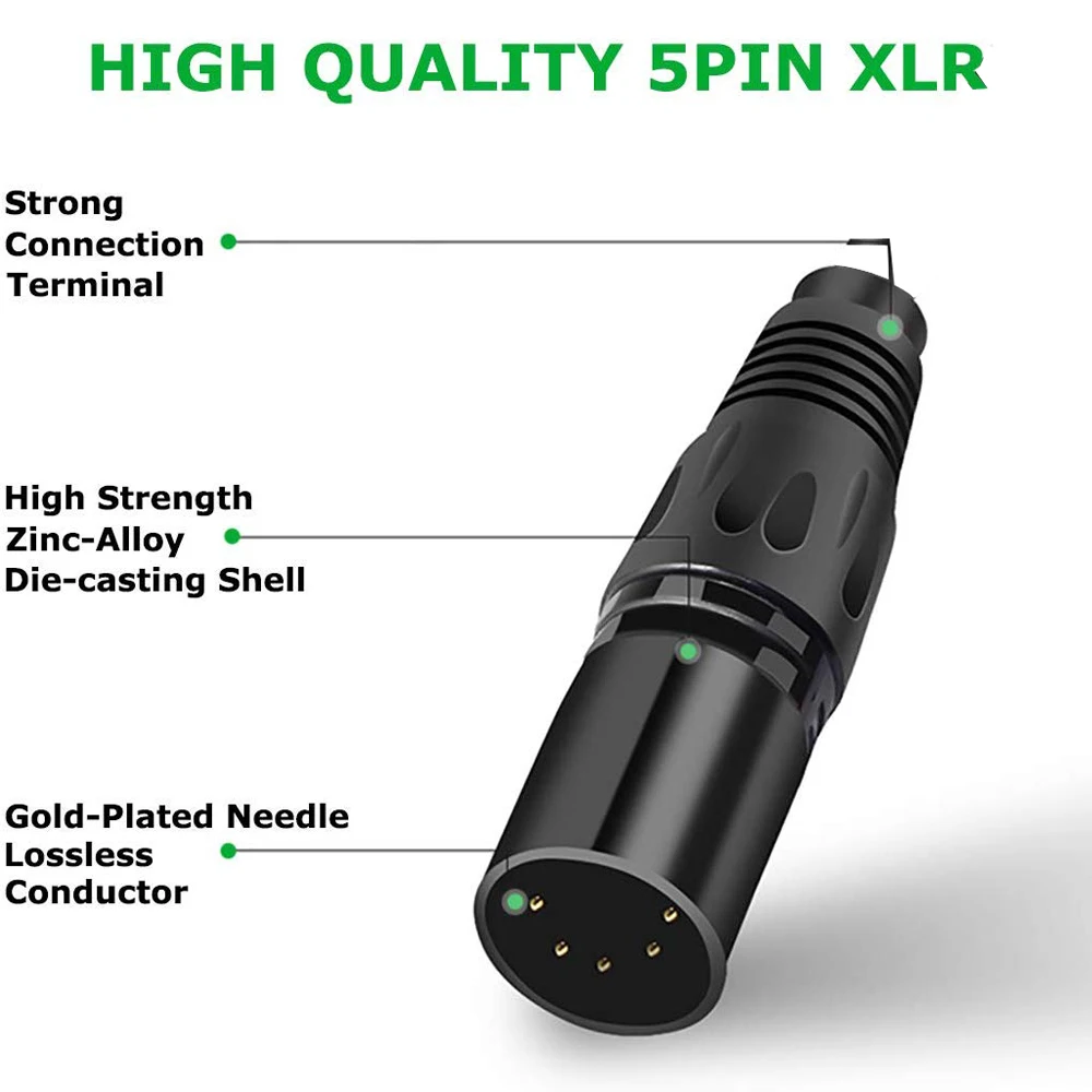 10 Pcs 5Pin Xlr Connector Man-vrouw Microfoon Verlengkabel Plug Audio Socket Mic Audio Connector Adapter Dmx Stage licht
