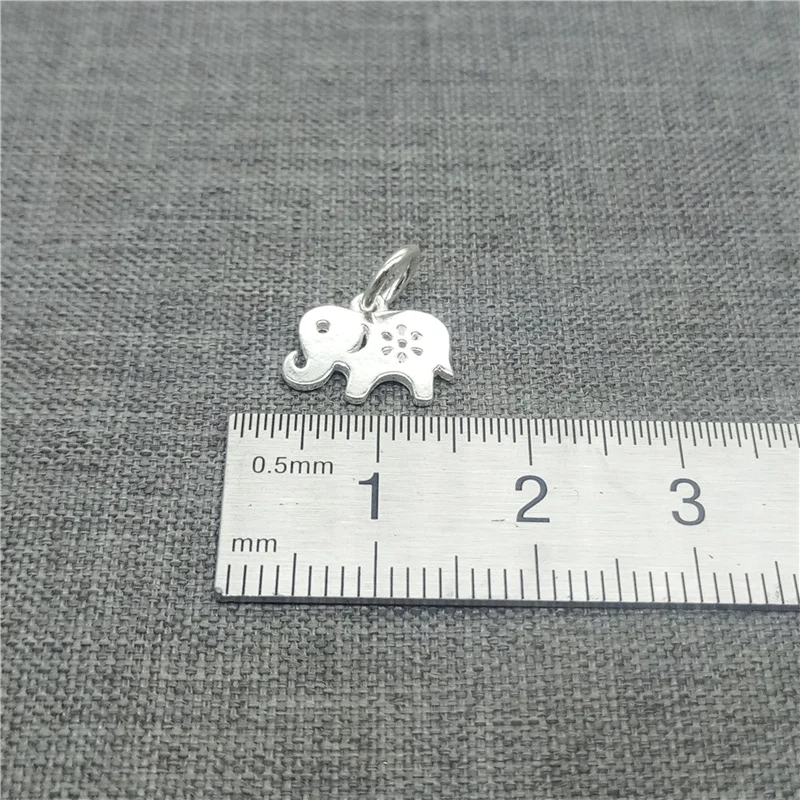 5 Pieces of 925 Sterling Silver Small Shiny Elephant Charms for Bracelet Necklace