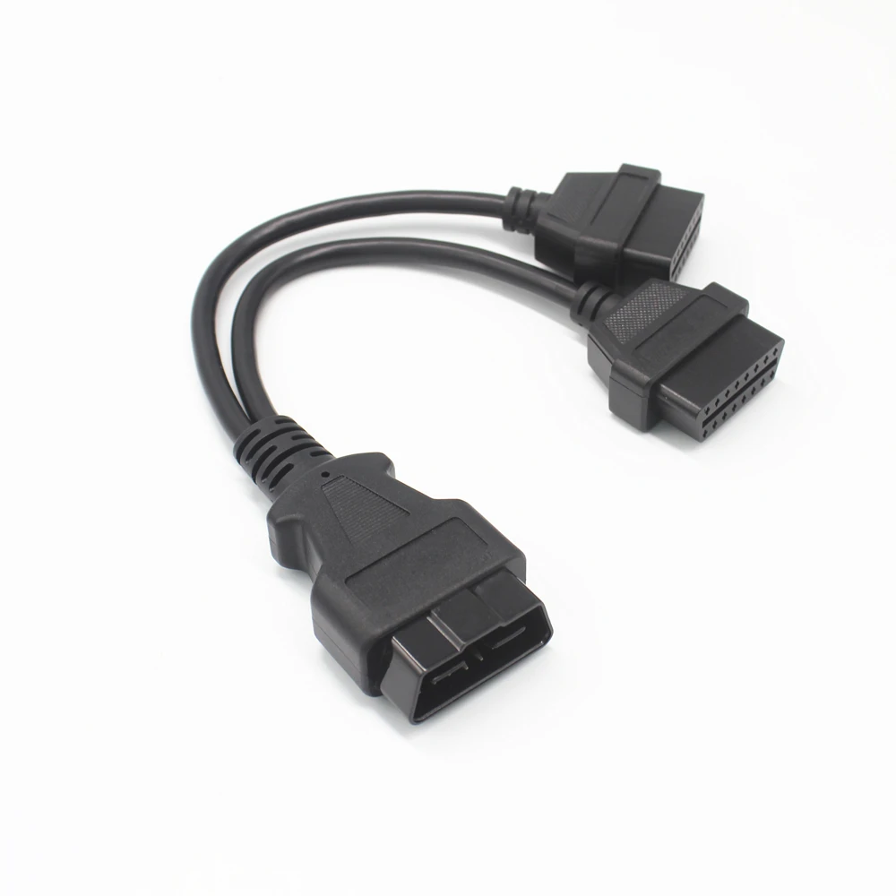 OBD2 16 Pin Extension Splitter Male Naar Dual Vrouw Y Splitter Connector Kabel