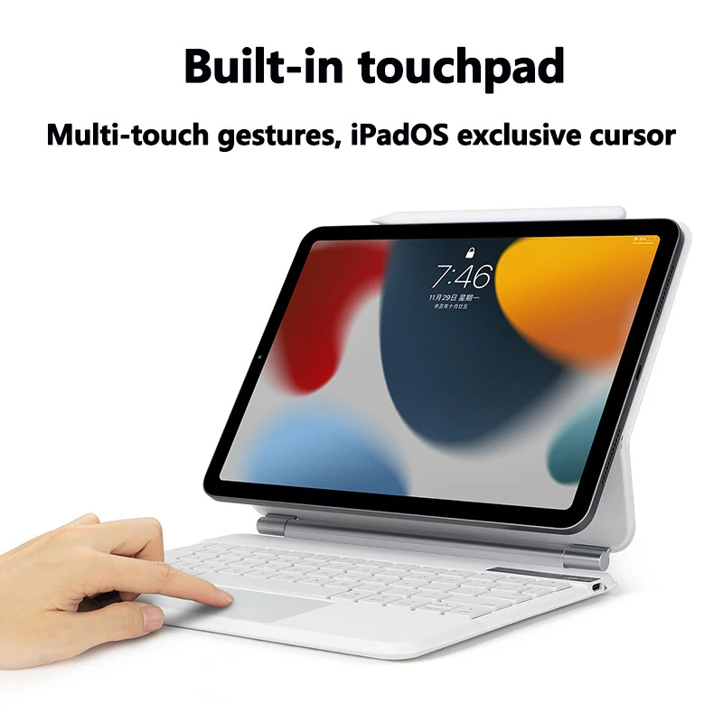 Imagem -03 - Teclado Mágico para Apple Ipad Pro 11 2023 2023 2023 para o ar 10.9 2023 Bluetooth Backlight Teclado Capa com Trackpad Case de