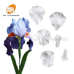 Iris Flower Petal Mold Veiner Mold DIY Fondant Cake Decorating Tools Silicone Cake Mold Baking Supplies kitchen Tool