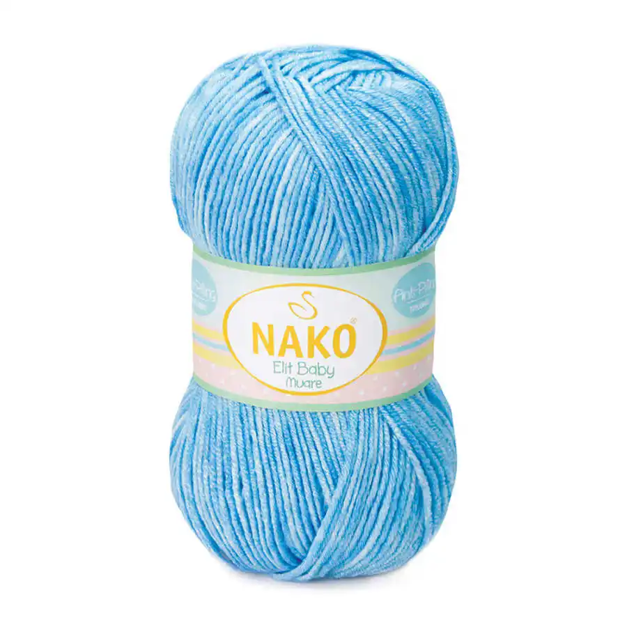 Premium Anti-Pilling Hand Knitted Yarn - 11 Color Options - 250 Meters(100gr) -  Knitting Yarn Ball - Nako Elite Baby Muare - Acrylic - Cardigans - Scarf - Beanie  - Hobby  - Sweater - Booties - Baby Room Textile - DIY