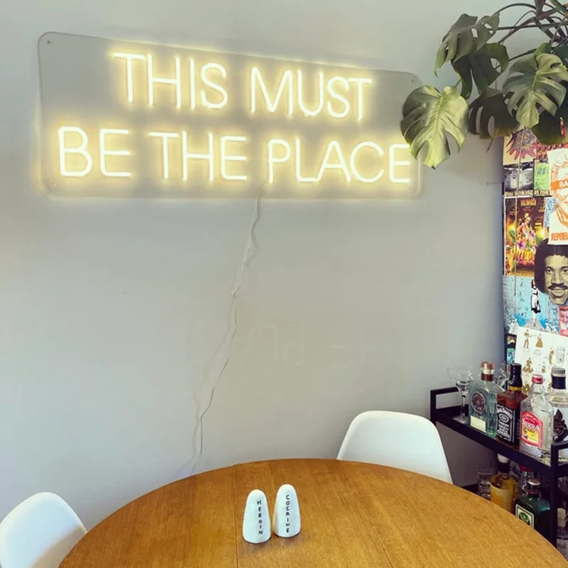 Led Neon Sign This Must Be The Place Neon Bar Sign, LED Light Sign for Pub Tavern Home,Neon Sign Bedroom, Wall Decoration