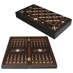 Orient Luxury High Quality Wooden Folding Large Backgammon Chess Set Checkers Draughts Turkish Maple Entertainment Board Game