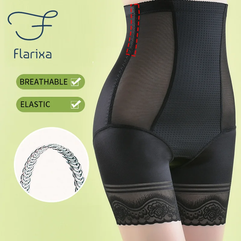 Flarixa 3 in 1 Safety Shorts Shaping Shaper Underwear High Waist Flat Belly Panties Women\'s Seamless Elasticity PantiesThin